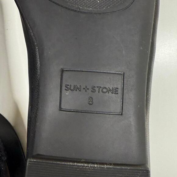 Sun + Stone | Luellaa Buckle Ankle Strap Ballet Flats | Black | Size 8 - Picture 11 of 13